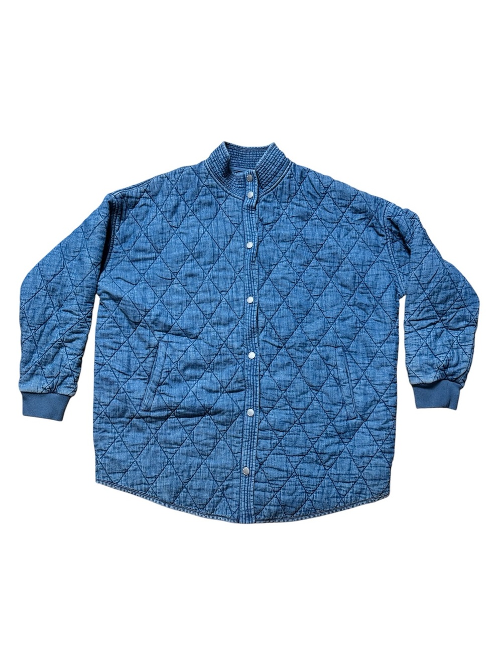 BlankNYC Chambray Denim Cotton Quilted Jacket Snap Cottagecore Boho Blank NYC - Picture 3 of 9